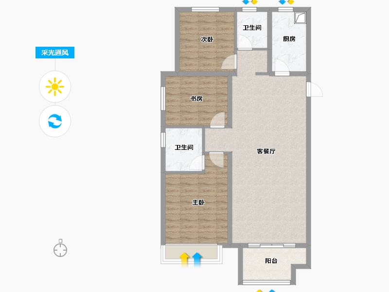 河南省-驻马店市-同信滨江壹号-92.00-户型库-采光通风