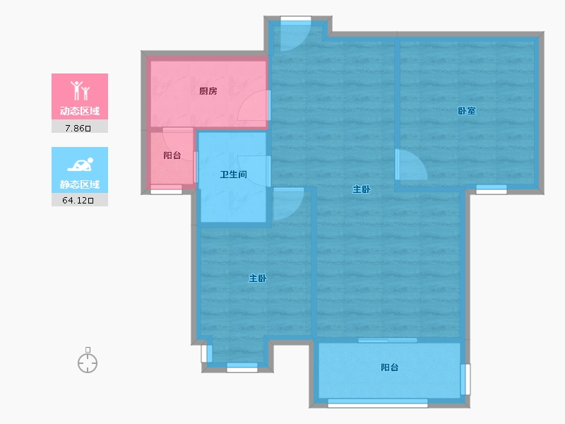 四川省-成都市-东桂一号院-67.92-户型库-动静分区