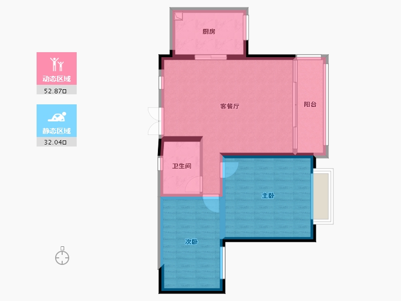 山东省-青岛市-理工嘉苑-76.85-户型库-动静分区