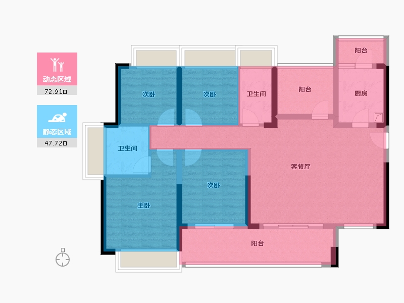 广东省-惠州市-中海水岸城-106.40-户型库-动静分区