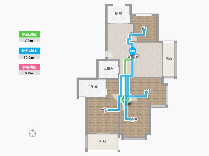 浙江省-宁波市-白金湾-115.65-户型库-动静线