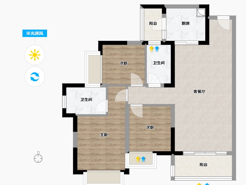 四川省-成都市-嘉裕第六洲-98.00-户型库-采光通风