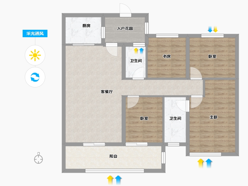 广西壮族自治区-梧州市-恒信悦珑台-100.00-户型库-采光通风