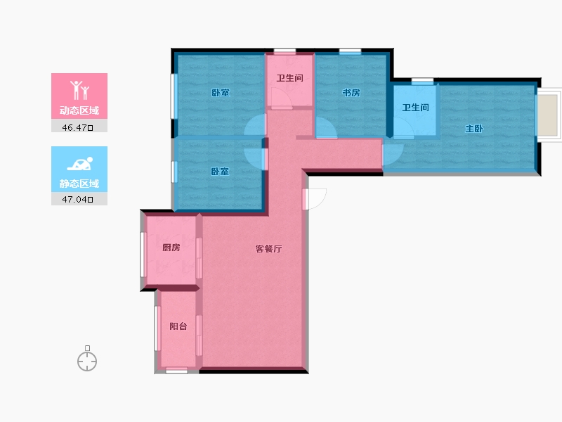 河南省-郑州市-升龙城1号院-83.00-户型库-动静分区