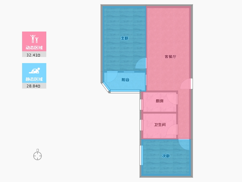 上海-上海市-协和公寓-61.76-户型库-动静分区