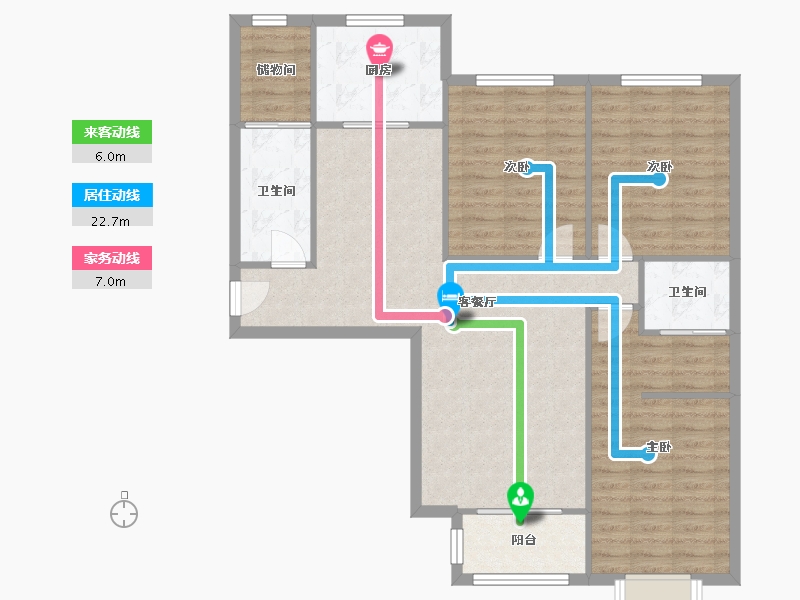 河南省-郑州市-中原万达-107.18-户型库-动静线