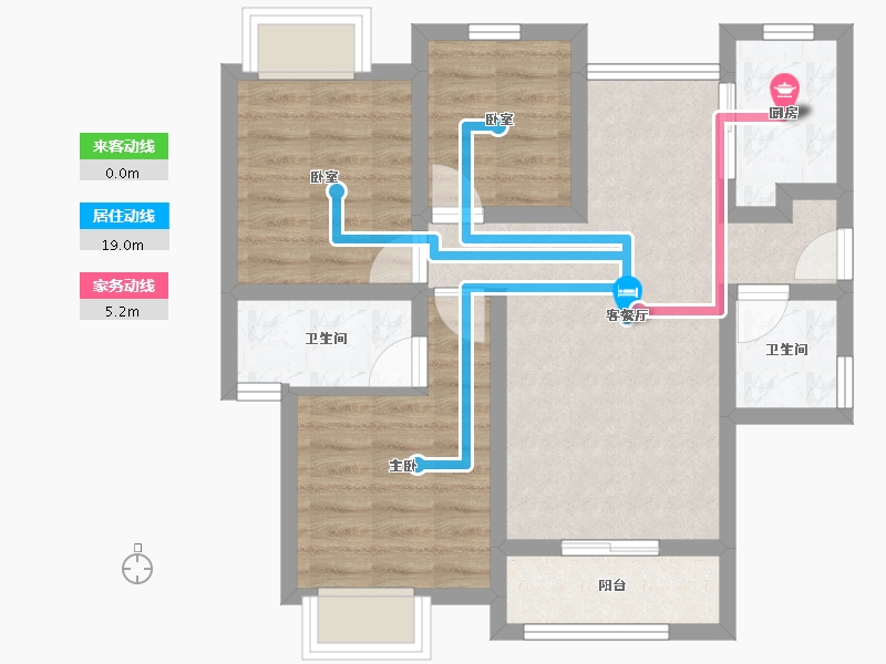 福建省-厦门市-东海湾马銮湾地铁社区-74.88-户型库-动静线