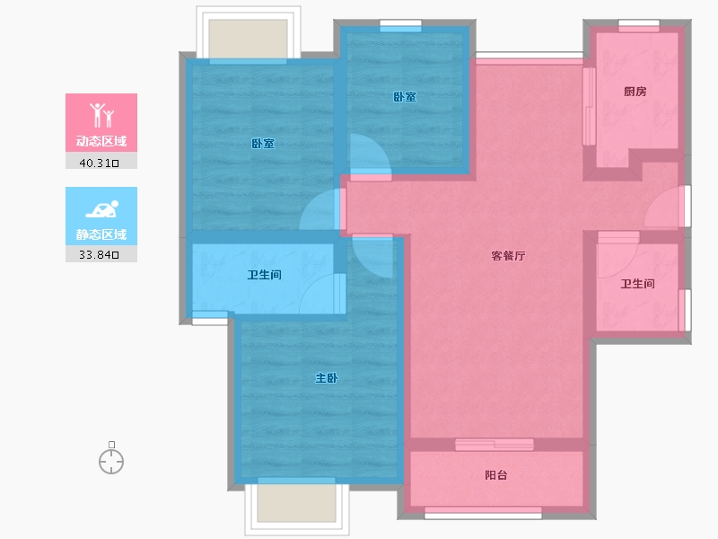 福建省-厦门市-东海湾马銮湾地铁社区-74.88-户型库-动静分区