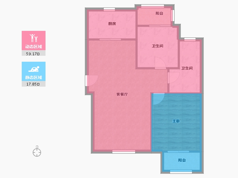 天津-天津市-碧湖园-82.47-户型库-动静分区