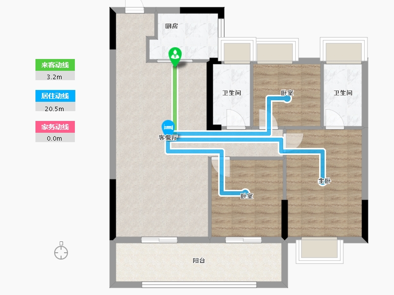 湖北省-潜江市-东立壹品-93.60-户型库-动静线