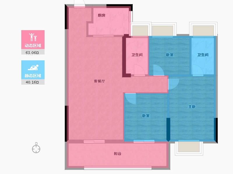 湖北省-潜江市-东立壹品-93.60-户型库-动静分区