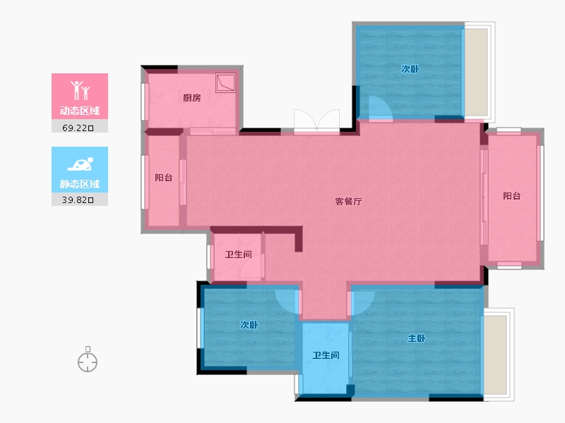 河南省-商丘市-商丘睢阳吾悦和府-104.00-户型库-动静分区