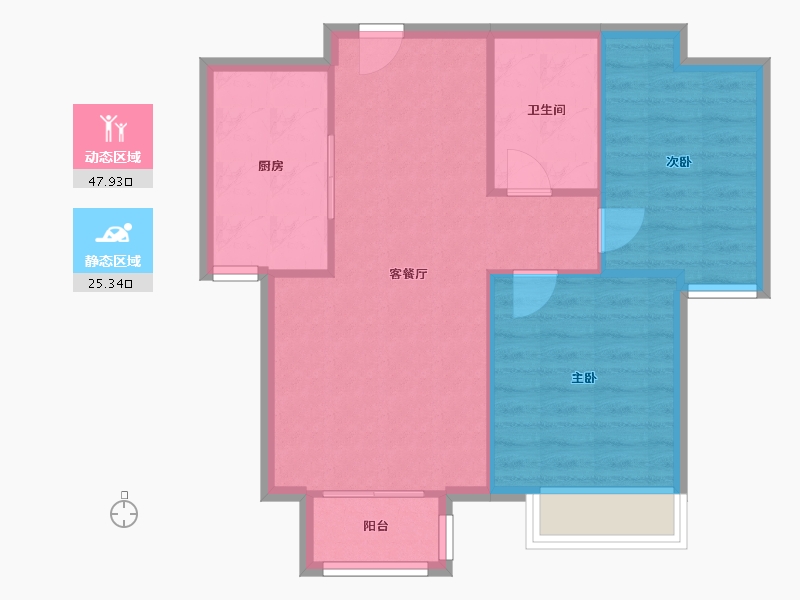 天津-天津市-北开花园-66.00-户型库-动静分区