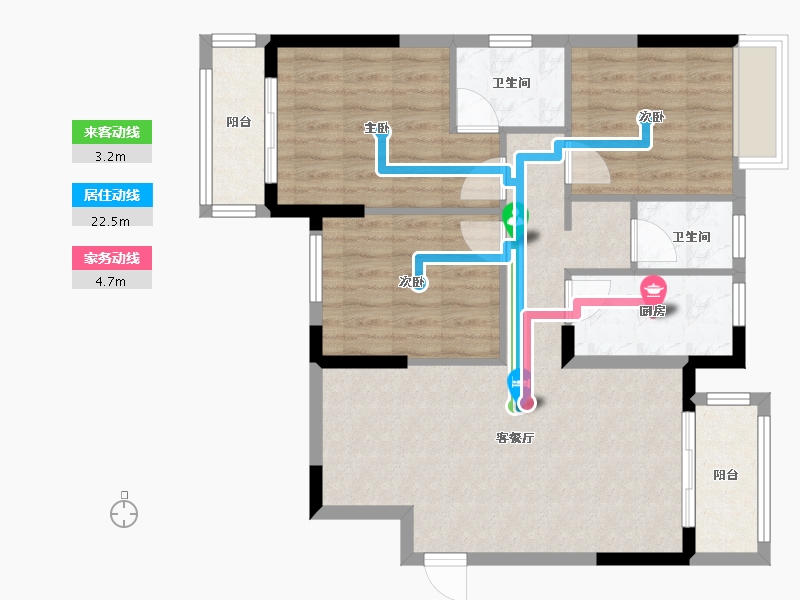 福建省-福州市-祥园新苑-84.00-户型库-动静线