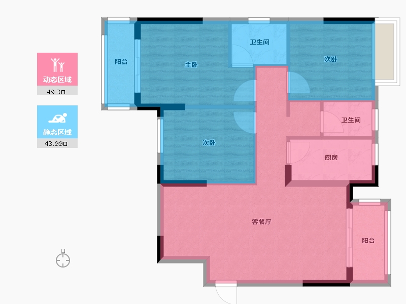 福建省-福州市-祥园新苑-84.00-户型库-动静分区