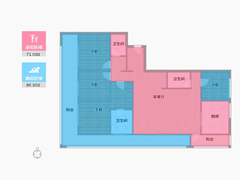 云南省-玉溪市-金筑时代-146.28-户型库-动静分区