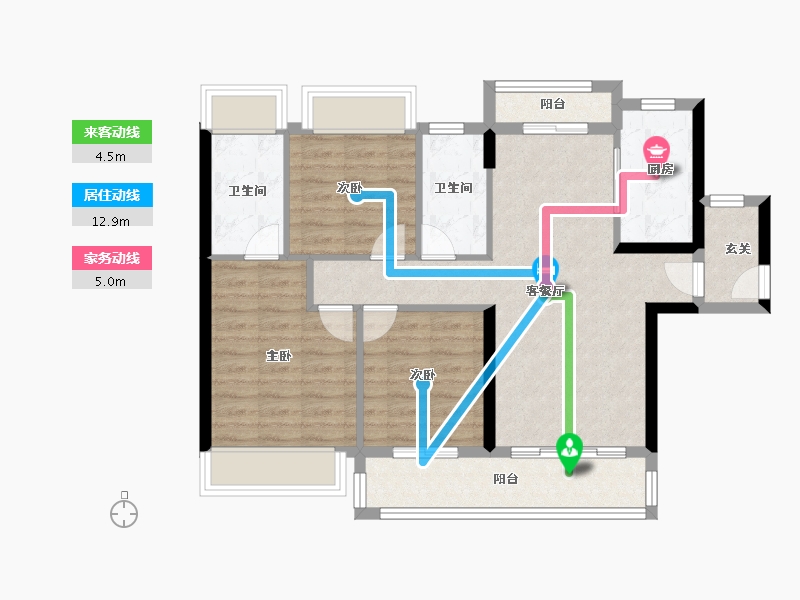 广东省-佛山市-泷景花园九期-84.00-户型库-动静线