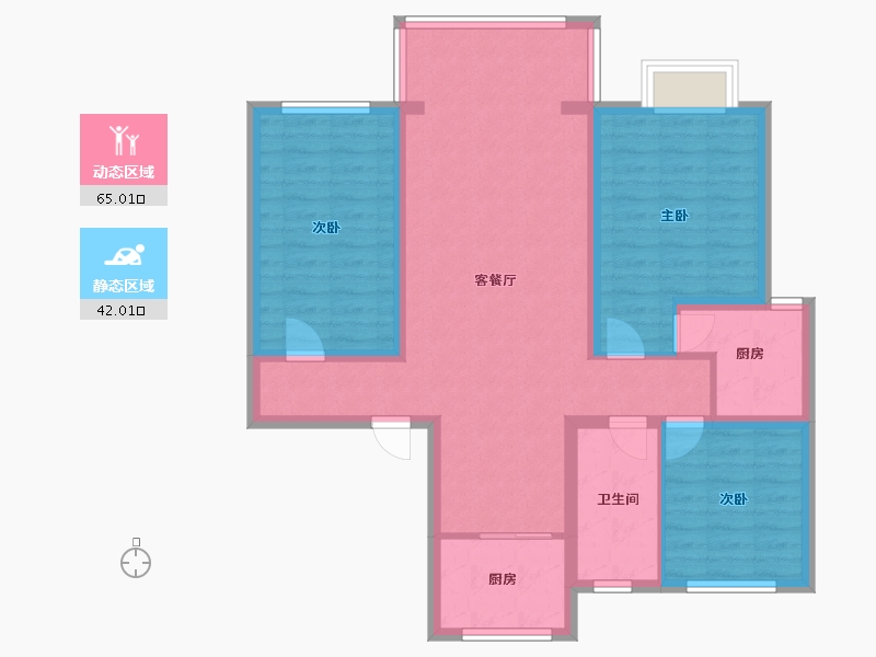 河南省-洛阳市-水榭兰亭-104.46-户型库-动静分区