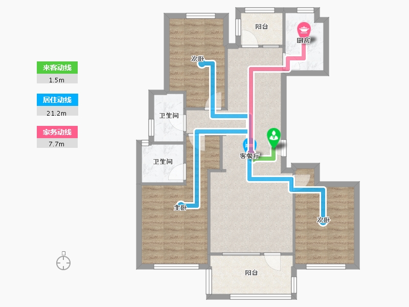 江苏省-苏州市-当代万国府ΜΟΜΛ-94.26-户型库-动静线