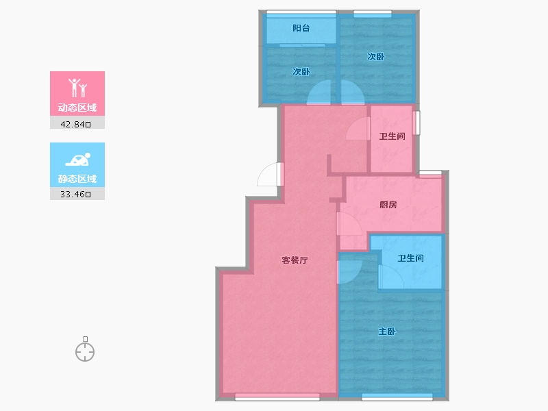 北京-北京市-德贤华府-72.00-户型库-动静分区