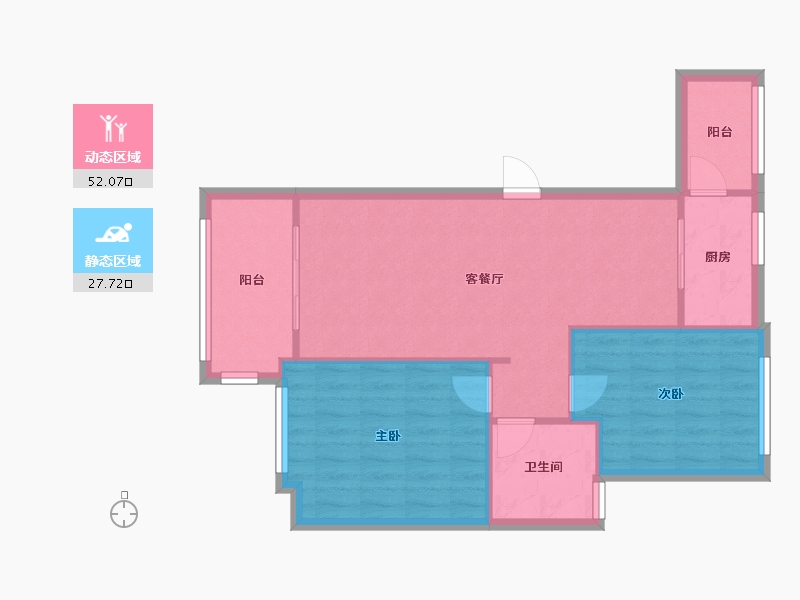 广东省-珠海市-华策岭峰国际-68.69-户型库-动静分区