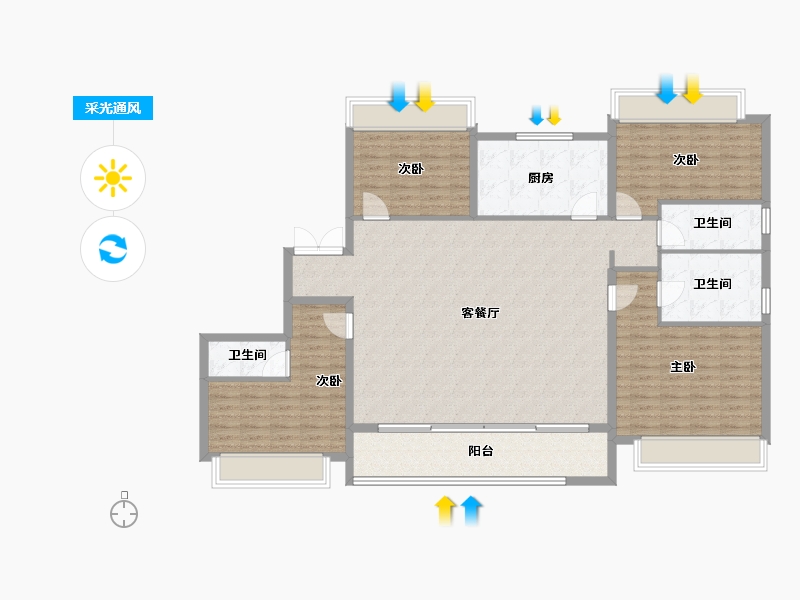 江苏省-苏州市-中信泰富玖著云庭-152.00-户型库-采光通风