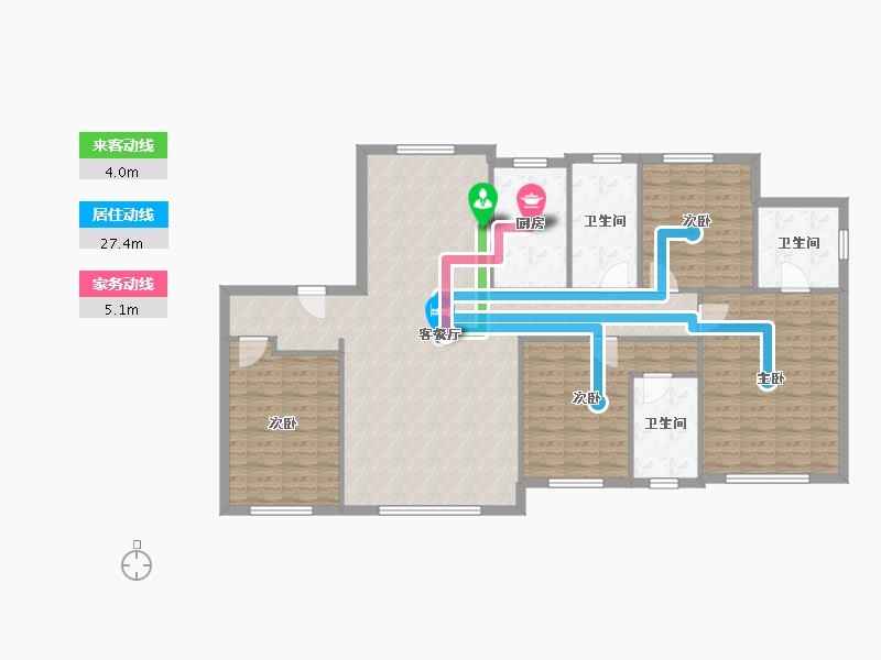 辽宁省-大连市-远洋万和公馆-128.00-户型库-动静线