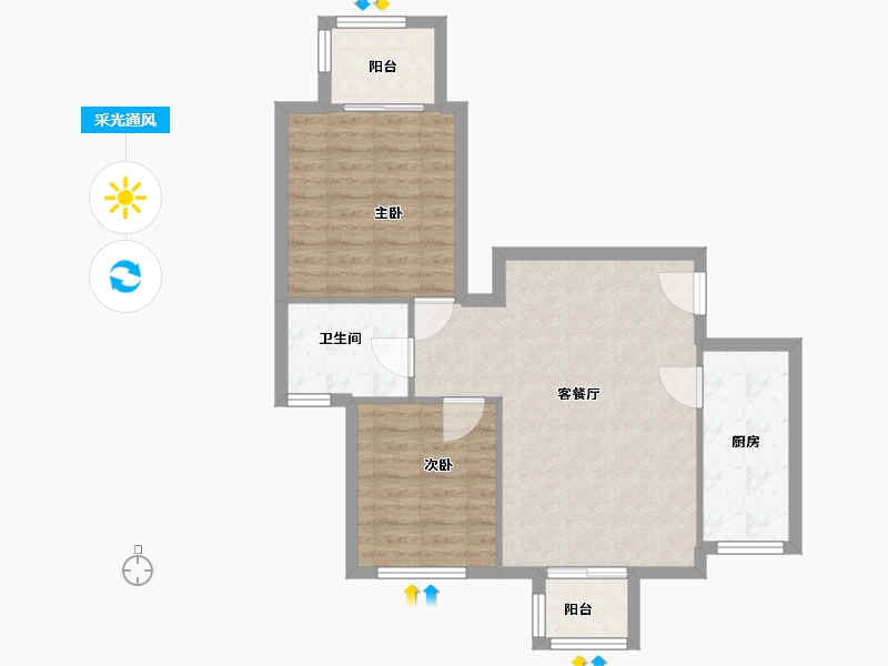 陕西省-西安市-中新浐灞半岛-A10区-71.20-户型库-采光通风