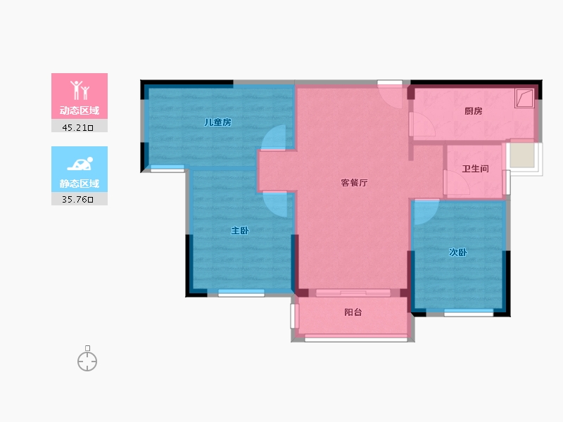 湖北省-武汉市-美好名流汇-82.39-户型库-动静分区