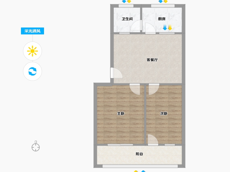 山东省-济宁市-化肥厂宿舍-75.83-户型库-采光通风