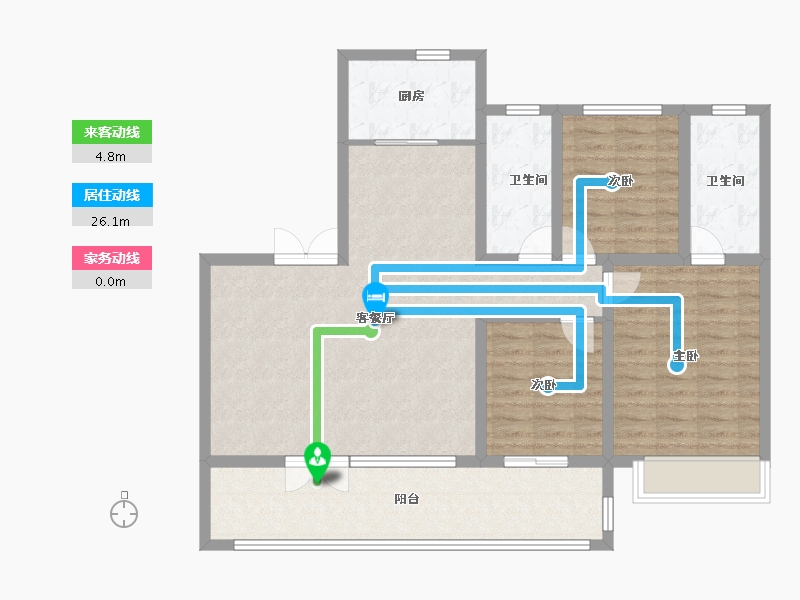 山东省-淄博市-观澜玖里-111.20-户型库-动静线