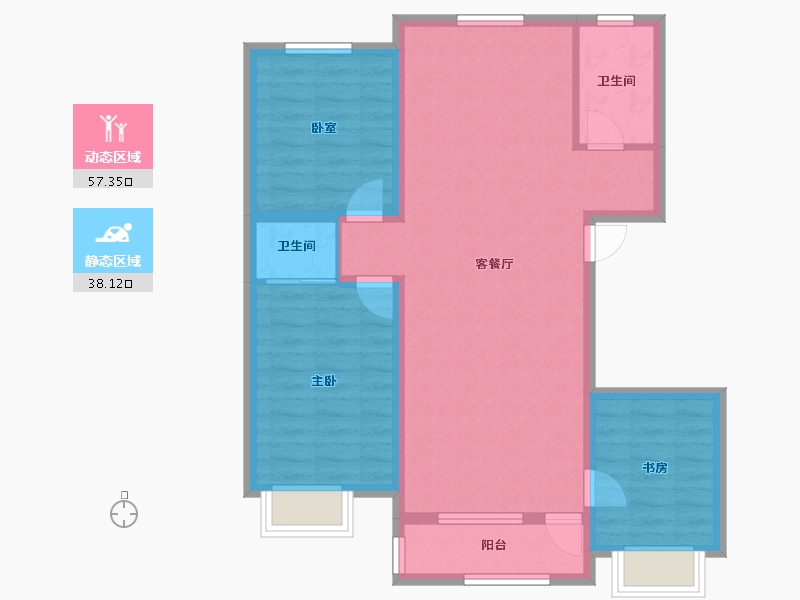 吉林省-长春市-锦秀东郡-93.15-户型库-动静分区