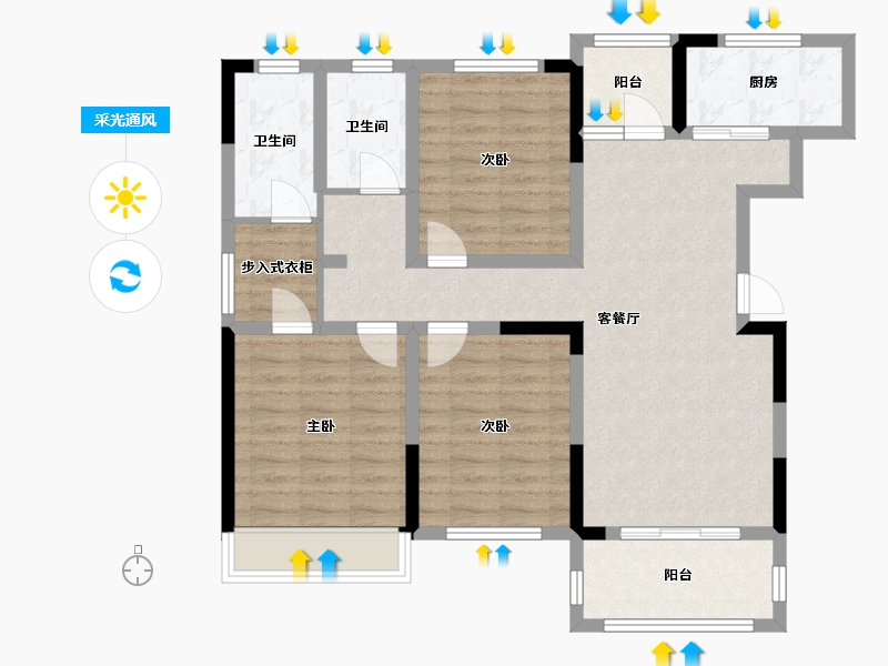 河南省-安阳市-中建柒号院-100.00-户型库-采光通风