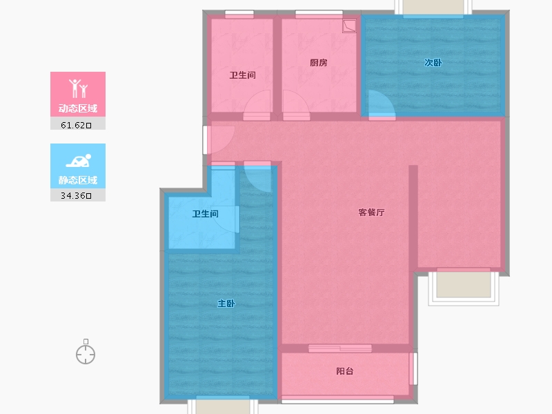 河北省-唐山市-贾庵子新村-84.80-户型库-动静分区