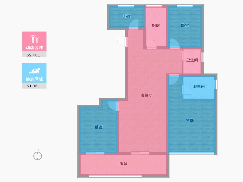 浙江省-温州市-华鸿江南印象-97.80-户型库-动静分区