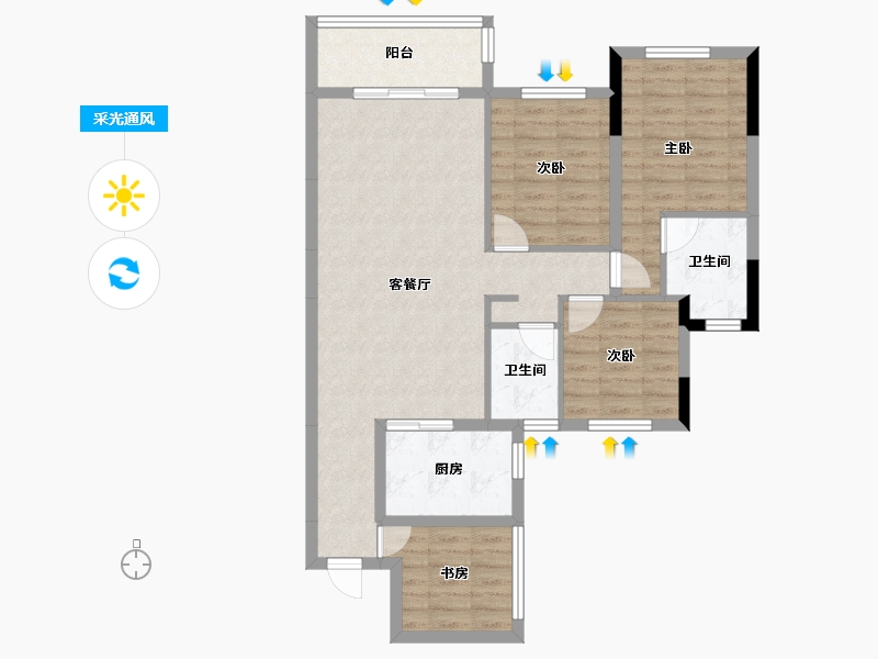 海南省-万宁市-万润名苑-79.00-户型库-采光通风