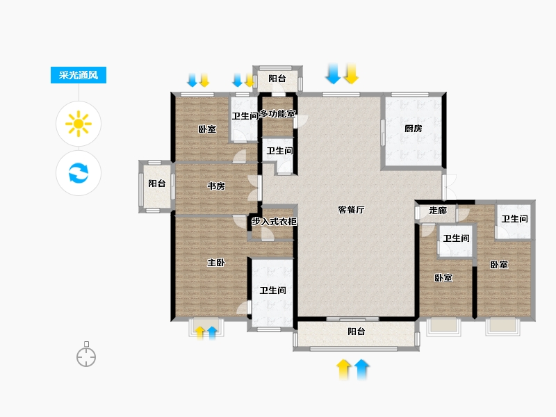 山东省-青岛市-银丰玖玺城珑府2期-250.40-户型库-采光通风