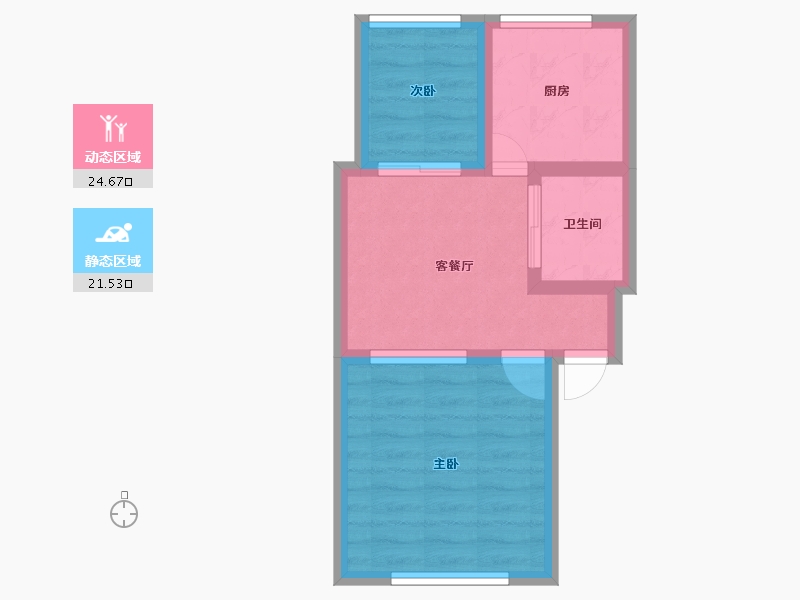 黑龙江省-鹤岗市-西山楼小区-41.60-户型库-动静分区