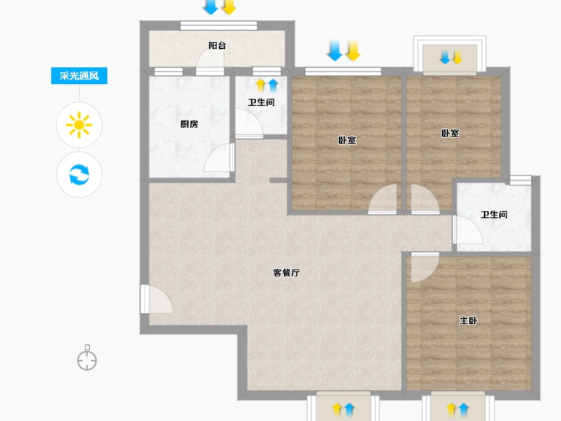 福建省-泉州市-莲田安置小区-96.00-户型库-采光通风