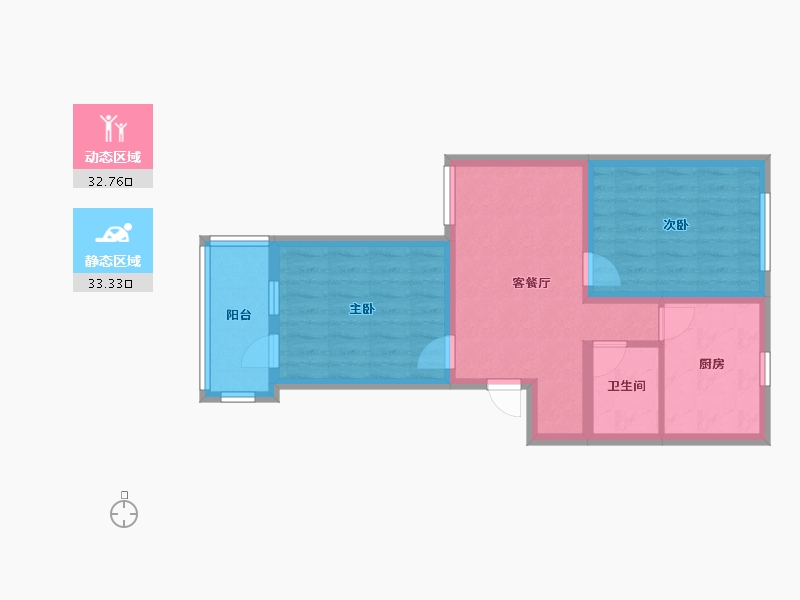 江西省-南昌市-京东小区-54.40-户型库-动静分区