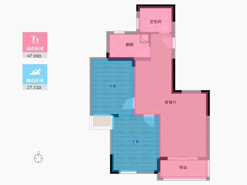 浙江省-杭州市-新宵宸府-66.40-户型库-动静分区