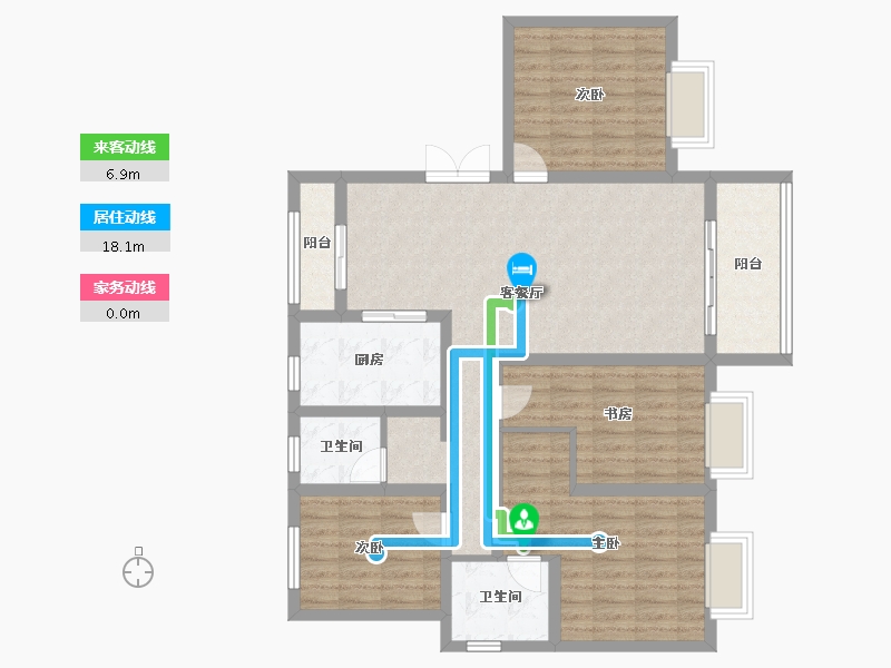 山西省-临汾市-歌山建设路桥易和苑小区-129.48-户型库-动静线