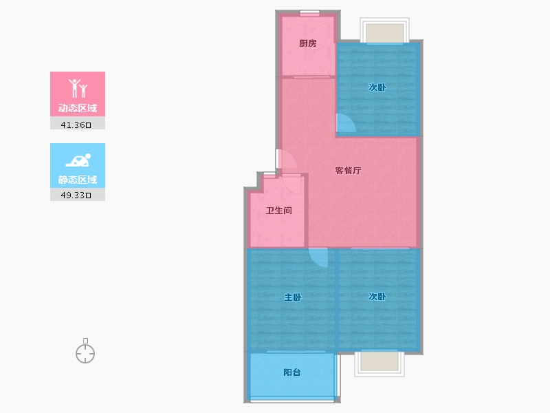 山东省-潍坊市-樱华园小区-84.00-户型库-动静分区