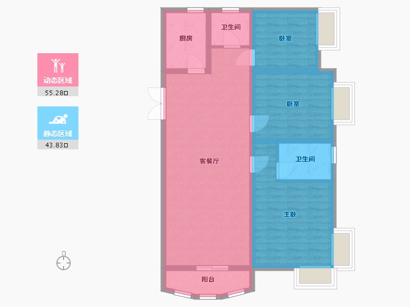 河南省-郑州市-腾威城一号院-103.10-户型库-动静分区