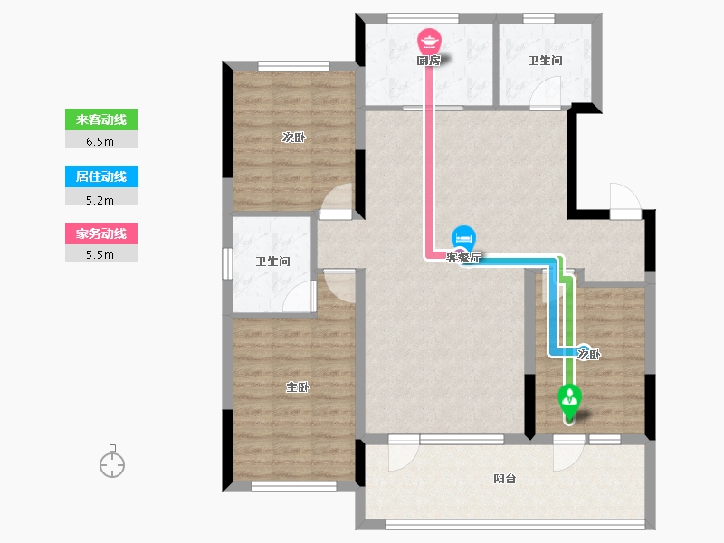 辽宁省-盘锦市-总部天玺城-103.20-户型库-动静线