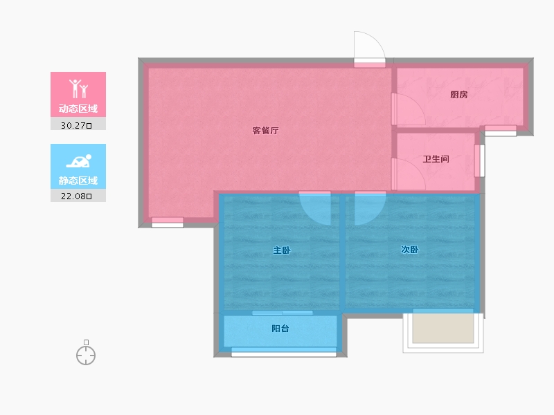 陕西省-西安市-启航馨苑柏梁社区-60.00-户型库-动静分区