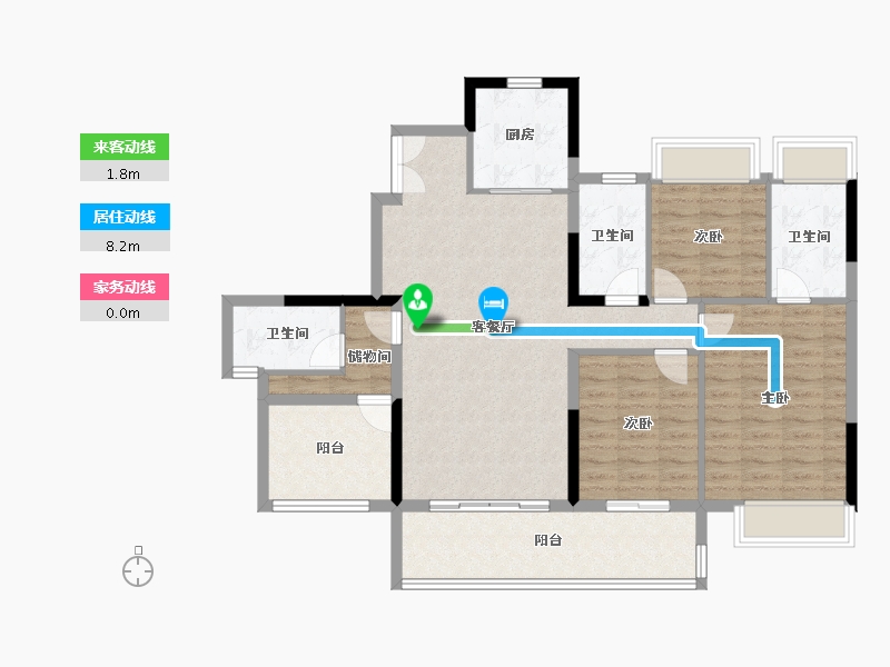 广东省-江门市-华侨城云顶花园-112.06-户型库-动静线