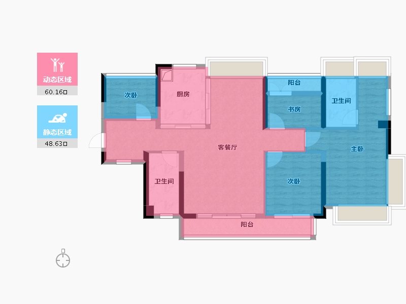 广东省-广州市-龙湖·御湖境-96.44-户型库-动静分区