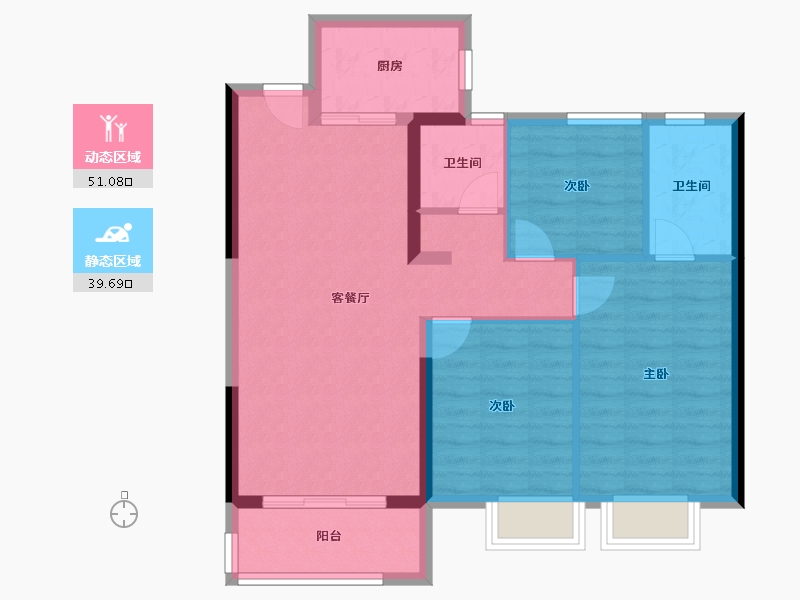 福建省-泉州市-万科城市之光四期-91.00-户型库-动静分区