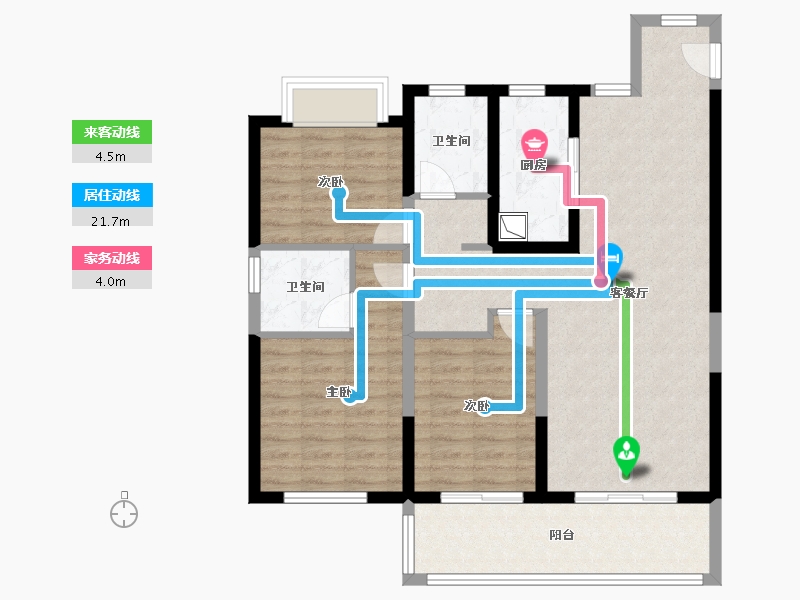 云南省-玉溪市-环球融创蔚蓝城-99.00-户型库-动静线